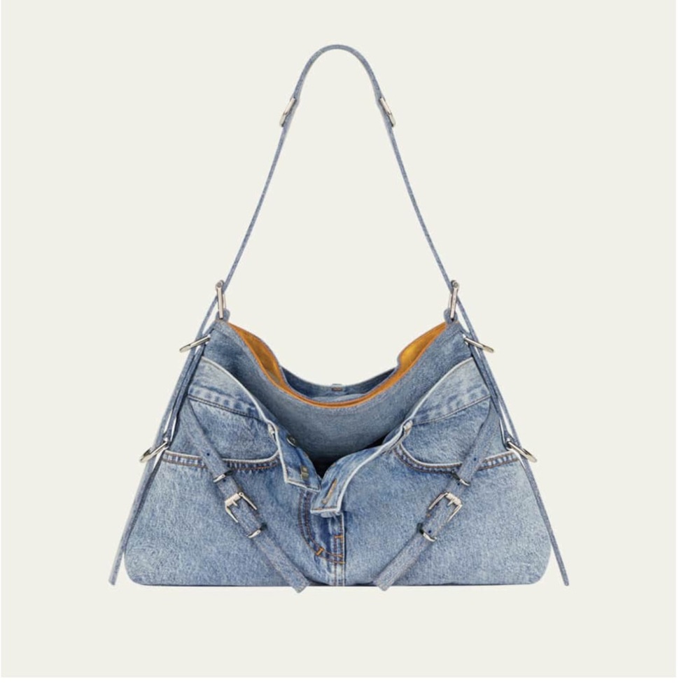 NWT! Givenchy medium voyou Blue Denim Shoulder Bag